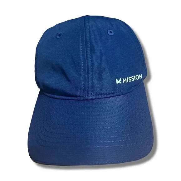 Mission Cooling Vented Performance Hat Blue Adjustable Unisex UPF 50 - Picture 2 of 8